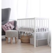 Patut Mic, Co-sleeping Din Lemn, Classic Alb 90 X 40 Cm Pjbbedside_alb