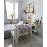 Patut Mic, Co-sleeping Din Lemn, Classic Alb 90 X 40 Cm Pjbbedside_alb