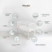 Patut Mic, Co-sleeping Din Lemn, Stardust Alb 90 X 40 Cm Craft Pjbstardust_alb