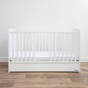 Patut Din Lemn Masiv, Transformabil Pentru Bebe Si Junior, Clasic Alb 140 X 70 Cm Pjbclasic_140