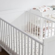 Patut Din Lemn Masiv, Transformabil Pentru Bebe Si Junior, Clasic Alb 140 X 70 Cm Pjbclasic_140