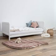 Patut Din Lemn Masiv, Transformabil Pentru Bebe Si Junior, Clasic Alb 140 X 70 Cm Pjbclasic_140