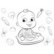 Puzzle de colorat maxi - cocomelon la masa (60 piese)
