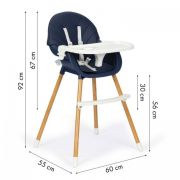 Scaun de masa 2 in 1 ecotoys ha-004 - bleumarin edeediha-004darkblue