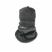 Set caciula cu protectie gat Fleece Gray pentru copii 6-18 luni, din bumbac KDECF618GR