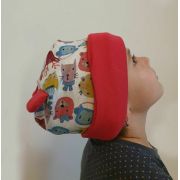 Set caciula cu protectie gat Red Animals pentru copii 18-36 luni, din bumbac KDECPGB1836RANIM
