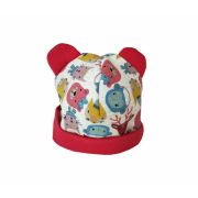 Set caciula cu protectie gat Red Animals pentru copii 18-36 luni, din bumbac KDECPGB1836RANIM