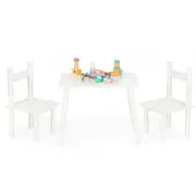 Set de masa cu doua scaune pentru copii ecotoys esc-w-0288a - alb edeediesc-w-0288a