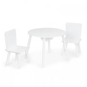 Set de masa cu doua scaune pentru copii si loc de depozitare jucarii ecotoys wh135 - alb edeediwh135