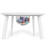 Set de masa cu doua scaune pentru copii si loc de depozitare jucarii ecotoys wh135 - alb edeediwh135