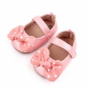 Pantofiori roz sidefat cu fundita MBd2614-2-p9.9-12 luni (Marimea 20 incaltaminte)