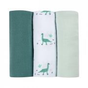 Set 3 Museline Beaba bumbac organic 70x70 cm Jurassic Green ERF3384349203450