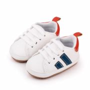 Adidasi albi cu dungi bleumarine si insertie portocalie MDd2547-1-p29