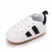 Adidasi albi cu dungi laterale negre MBd2547-5-sa1