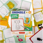 Joc educativ Animale Desenam pas cu pas, 24 piese Mimorello EK6667 BBJEK6667_Initiala