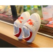 Adidasi albi cu insertie rosie din lac MD606-1-p32