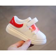 Adidasi albi cu insertie rosie din lac MD606-1-p32