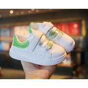 Adidasi albi cu insertie verde din lac MB606-3-p32
