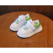 Adidasi albi cu insertie verde din lac MB606-3-p32