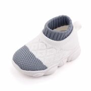 Mocasini albi cu gri tip adidas cu talpa antiderapanta (Marime Disponibila: Marimea 20) MBd2649-3-sa10