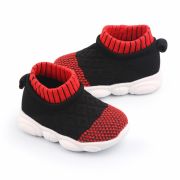 Mocasini tip adidas, negri cu model rosu cu talpa antiderapanta (Marime Disponibila: Marimea 19) MDd2649-1-sa10