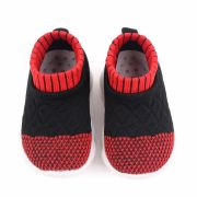 Mocasini tip adidas, negri cu model rosu cu talpa antiderapanta MDd2649-1-sa10.Marimea 22