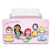 Pat copii little princesses 2-8 ani + saltea 140x70x12 cm + husa impermeabila - PC-PCH-PRO-STR-LPR-70