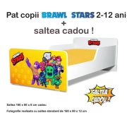 Pat copii Start Brawl Stars 2-12 ani cu saltea din lana PC-P-MOK-BRL-80