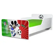 Pat copii Start Fotbal Italia 2-12 ani cu saltea din lana 160x80x6 cm inclusa PC-P-MOK-FTB-ITA-80