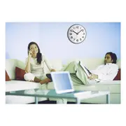 Ceas analog de perete, alb cu argintiu, cifre mari, TFA 60.3017