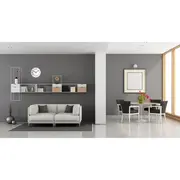 Ceas analog de perete, alb cu argintiu, cifre mari, TFA 60.3017