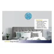 Ceas de perete colorat, analog, creat de designer, model CONTOUR, albastru, TFA 60.3047.14