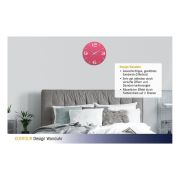 Ceas de perete colorat, analog, creat de designer, model CONTOUR, roz, TFA 60.3047.12