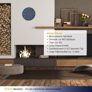 Ceas silentios de precizie din lemn, analog, de perete, design minimalist, albastru, TFA 60.3054.06