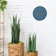 Ceas silentios de precizie din lemn, analog, de perete, design minimalist, albastru, TFA 60.3054.06
