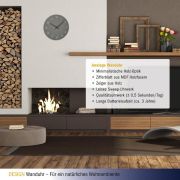 Ceas silentios de precizie din lemn, analog, de perete, design minimalist, gri, TFA 60.3054.10
