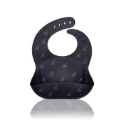 Petite&Mars - Baveta moale Sam, Din silicon, Cu rezervor, Fara BPA, PVC si Ftalati, Dealuri Gri BYN706113