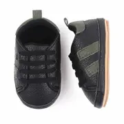 Adidasi negri cu dungi laterale MDd2547-3-p9.3-6 luni (Marimea 18 incaltaminte)