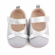 Pantofiori argintii cu fundita LId2665-1-sa31