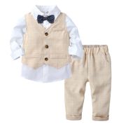 Costum elegant crem cu vestuta MDFSB73-3-DE2.9-12 luni (Marimea 20 incaltaminte)