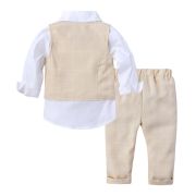 Costum elegant crem cu vestuta MDFSB73-3-DE2.9-12 luni (Marimea 20 incaltaminte)