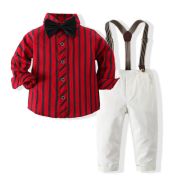 Costum pentru baietei cu camasuta rosie ADtzb0494-DE2.3 ani