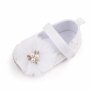 Pantofiori albi cu perlute pentru fetite LID2603-1-sa31.3-6 luni (Marimea 18 incaltaminte)