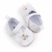 Pantofiori albi cu perlute pentru fetite LID2603-1-sa31.3-6 luni (Marimea 18 incaltaminte)