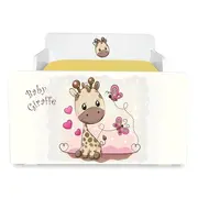 Patut de copii Start Girafa 2-8 ani, cu saltea  de lana 140x70 inclusa - PC-P-MOK-GIR-70