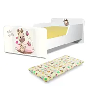 Patut de copii Start Girafa 2-8 ani, cu saltea  de lana 140x70 inclusa - PC-P-MOK-GIR-70