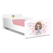 Pat copii Printesa Lilly 2-8 ani cu saltea din lana inclusa PC-P-MOK-LIL-70