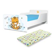 Pat copii Tigrut 2-8 ani cu saltea din lana inclusa PC-P-MOK-TIG-70