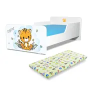 Pat copii Tigrut 2-8 ani cu saltea din lana inclusa PC-P-MOK-TIG-70