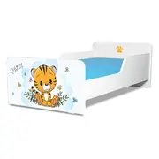 Pat Start Tigrut 2-12 ani + saltea SmartNest cu lana 160x80x12 cm + husa impermeabila - PC-PCH-PRO-STR-TIG-80